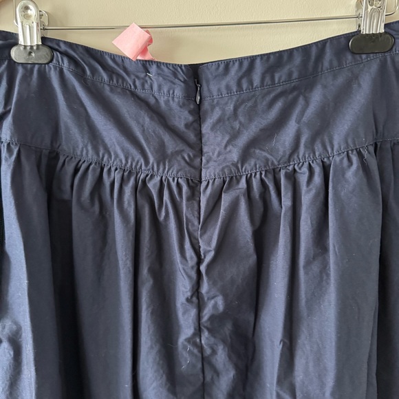 Banana Republic Midi Double-Lined Poplin Skirt with Slit - Navy Blue - Picture 2 of 7